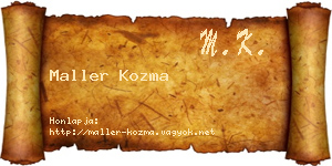 Maller Kozma névjegykártya